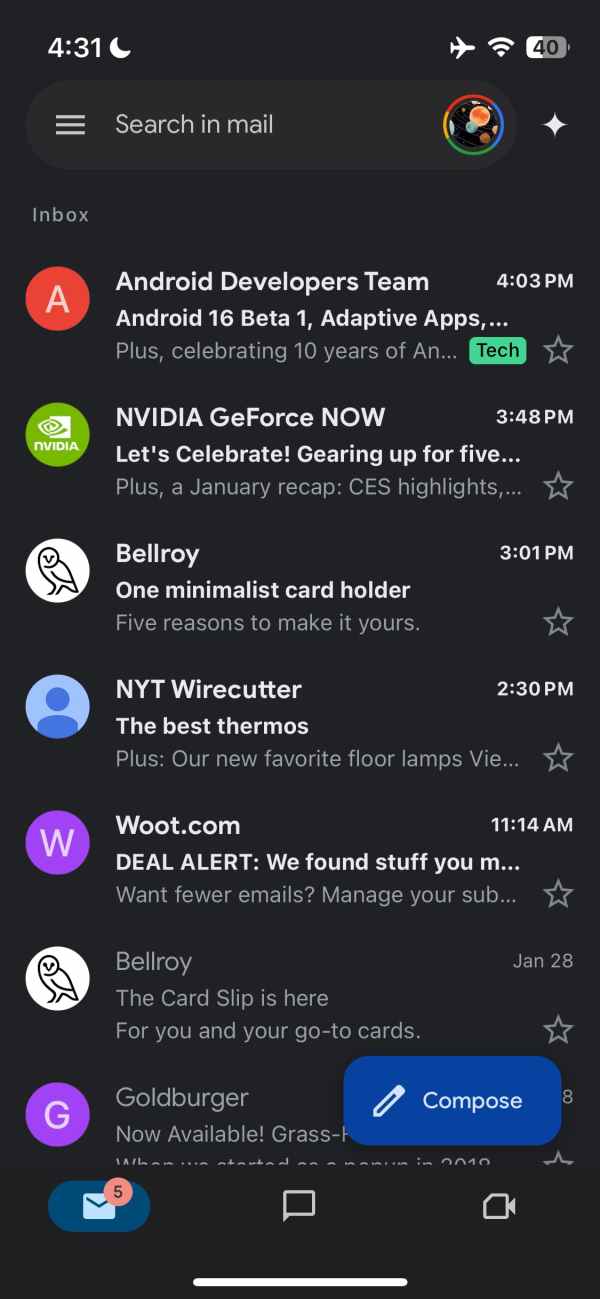 Gmail iPhone Material 3