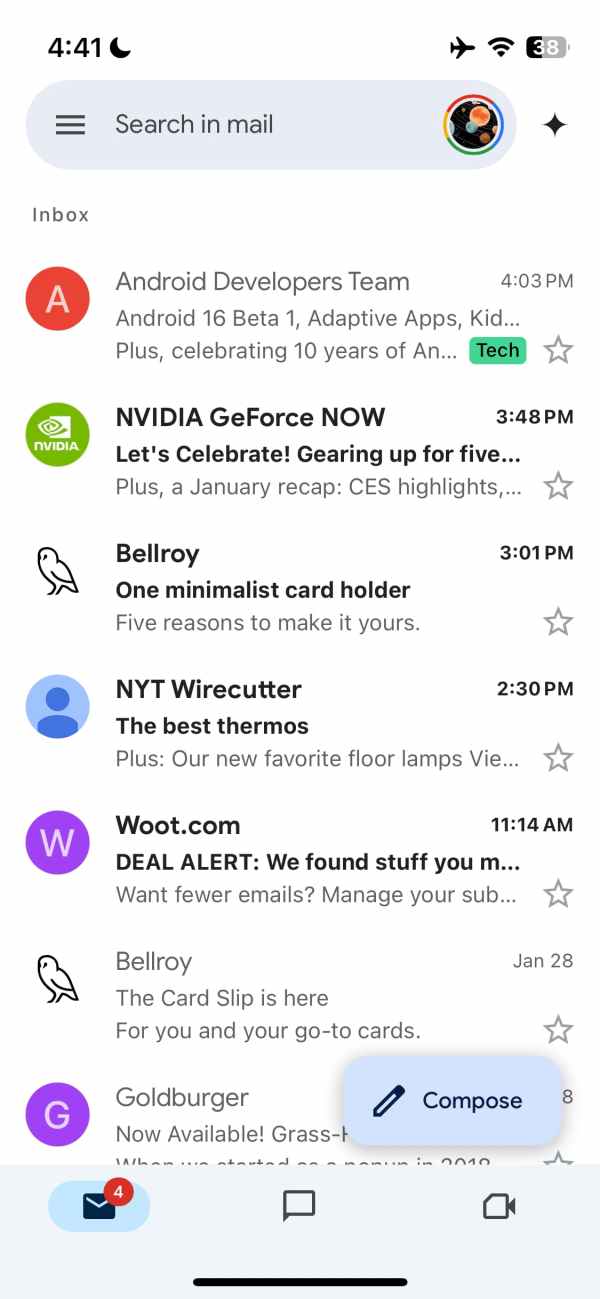 Gmail iPhone Material 3