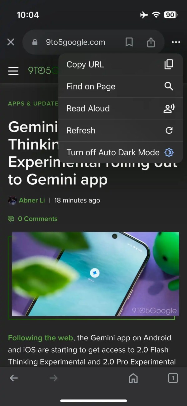 Google Auto Dark Mode