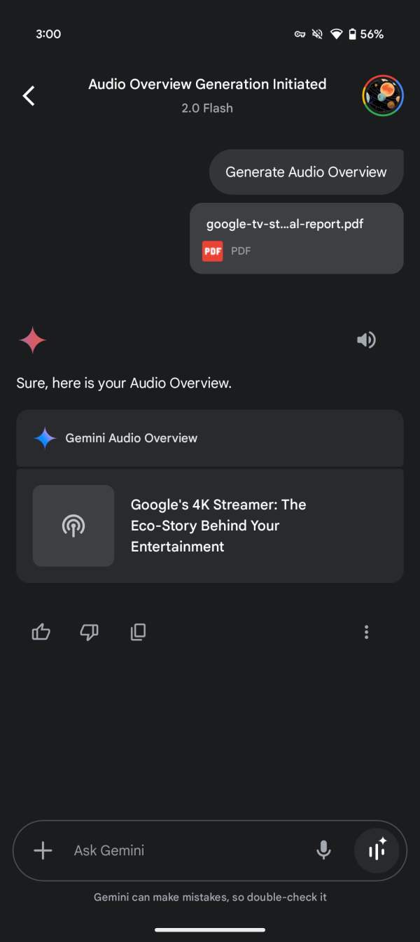 Gemini Audio Overviews