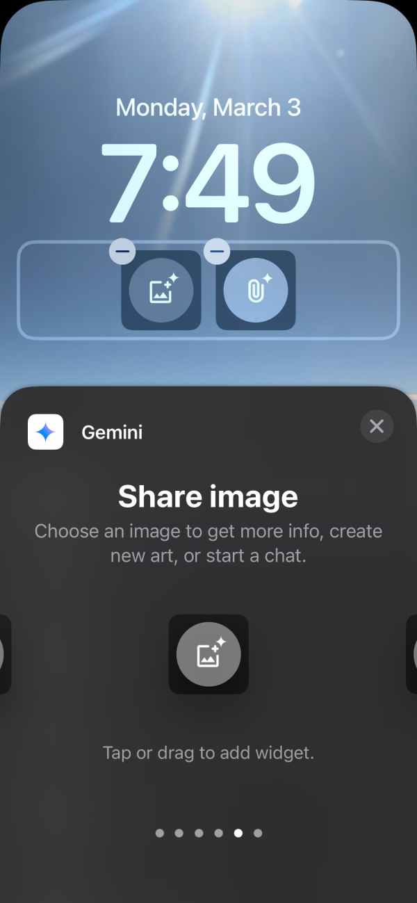 Gemini iPhone lockscreen widgets