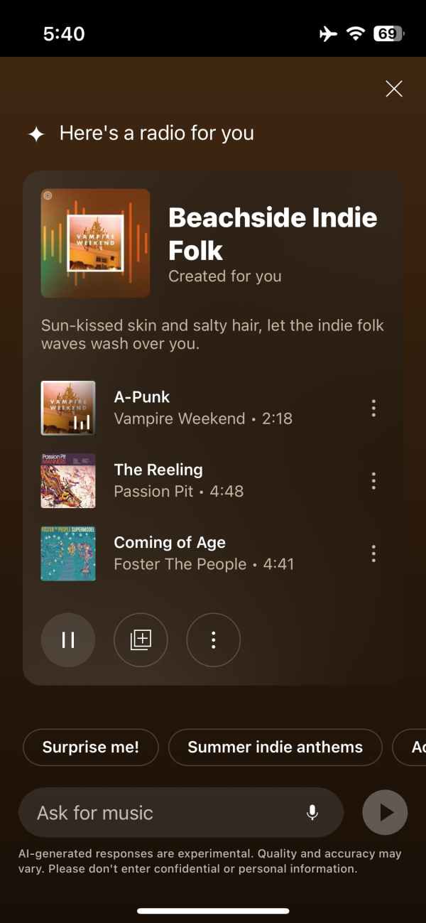 YouTube Music AI radio