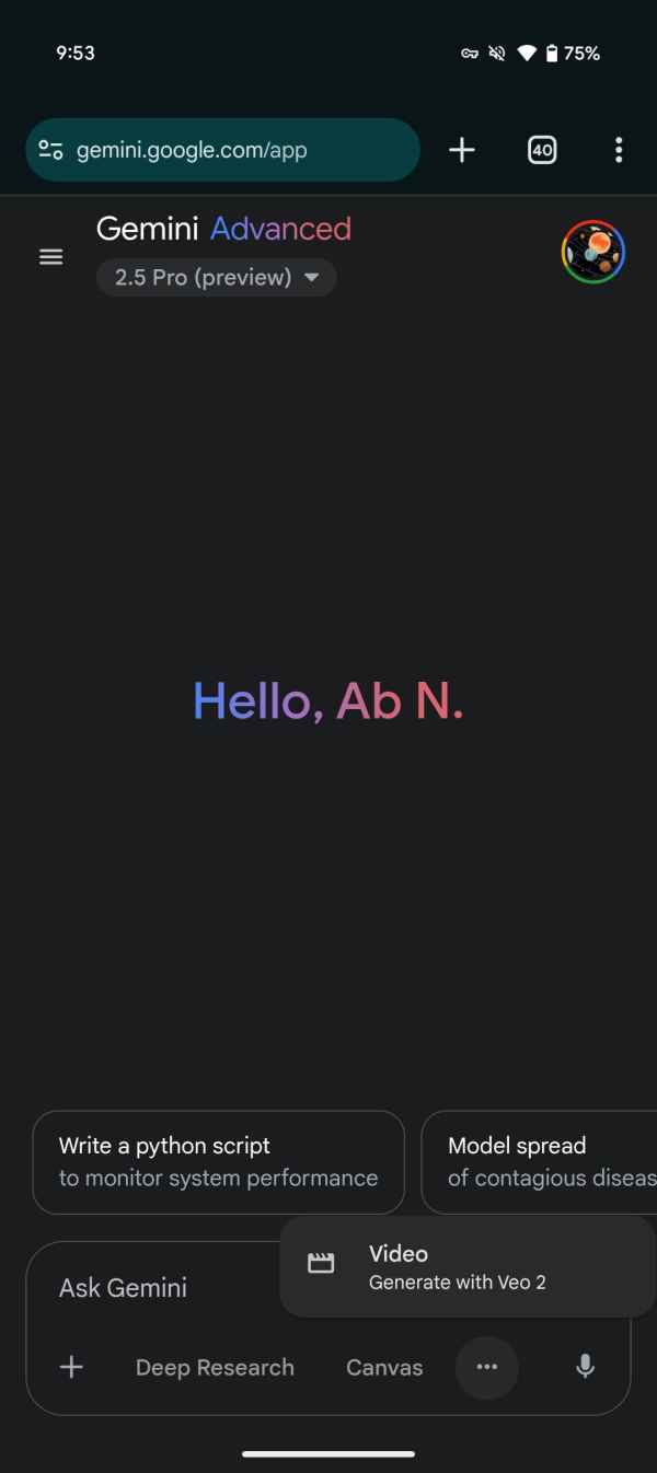 Gemini prompt bar redesign