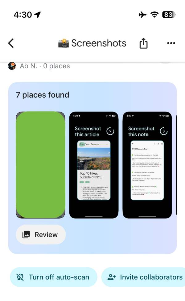 Google Maps screenshots
