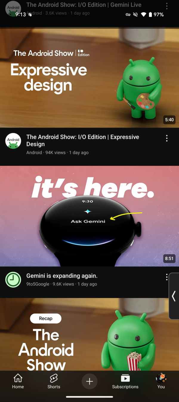YouTube miniplayer update