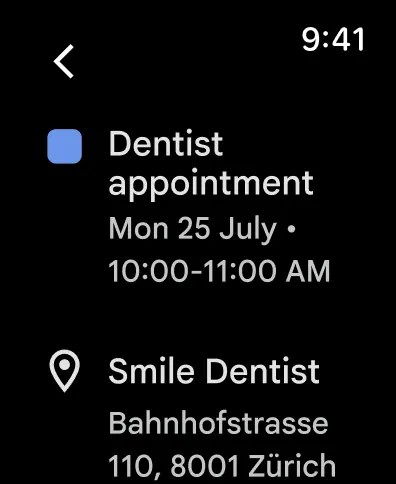 Google Calendar Apple Watch