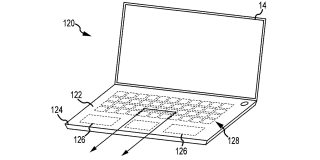Apple continues work on all-glass MacBook with virtual keyboard and trackpad | Patent drawing