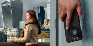 The Sandmarc 2x Telephoto lens is a great option for taking portrait photos with the iPhone | Sample photo left, lens on right