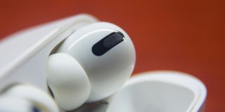 Audiologists recommend the 60:60 rule for AirPods or other in-ear headphones | Close-up of AirPods Pro