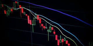 AAPL stock slides, but is it a reaction to AI announcements | Stock photo shows a downward-trending graph