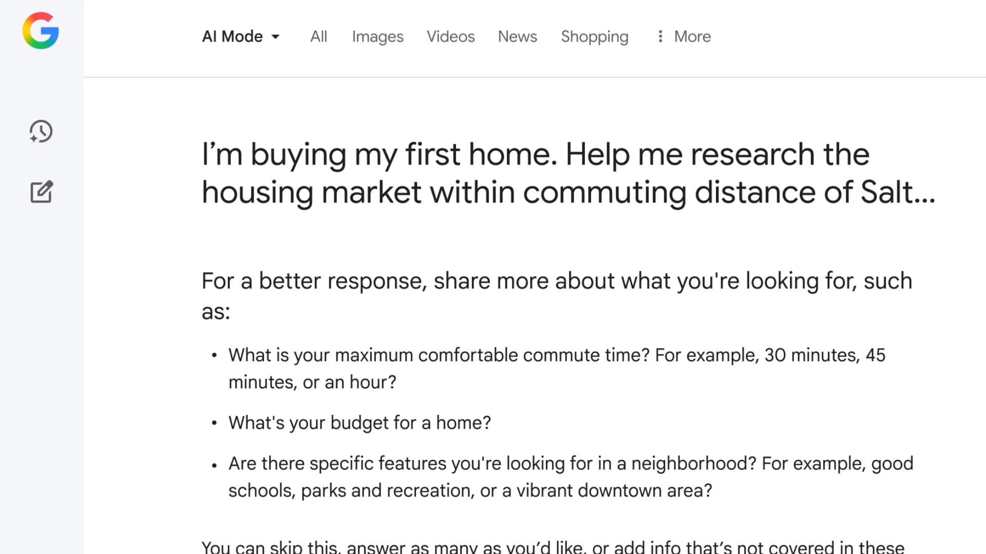 Google AI Mode Deep Search