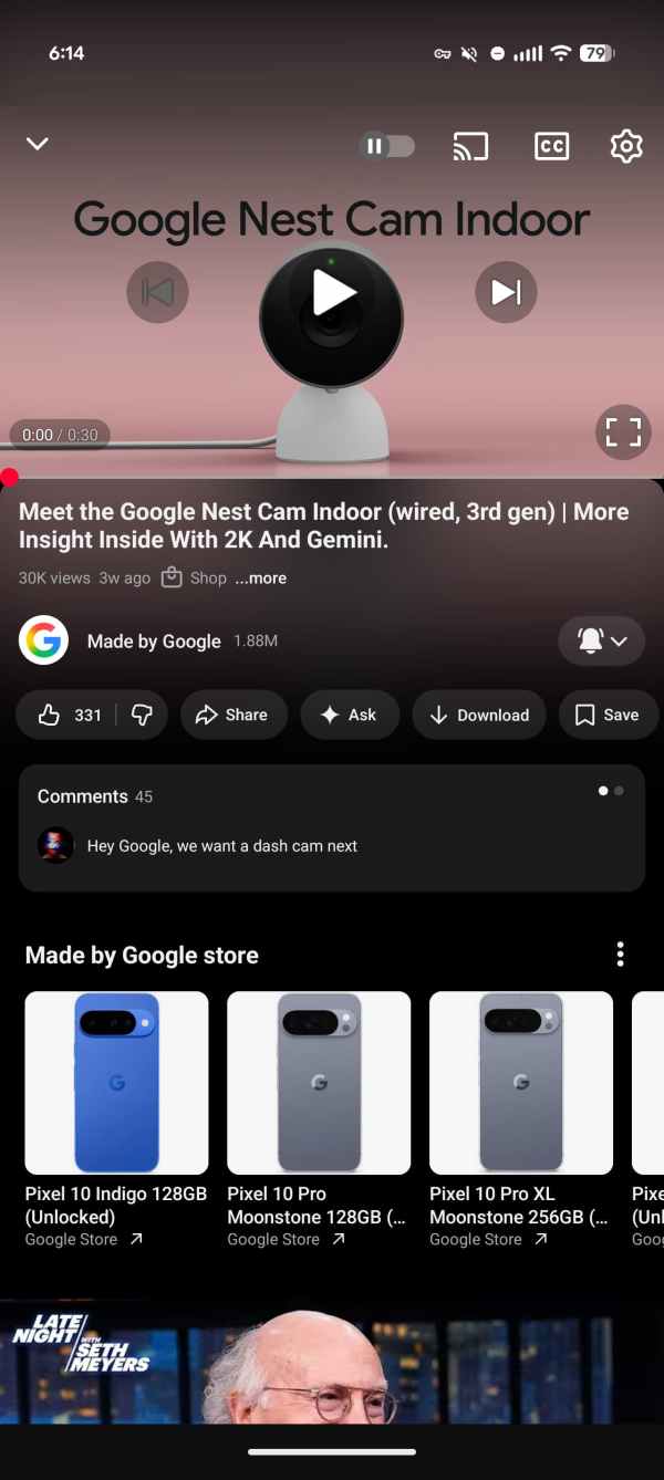 YouTube player redesign