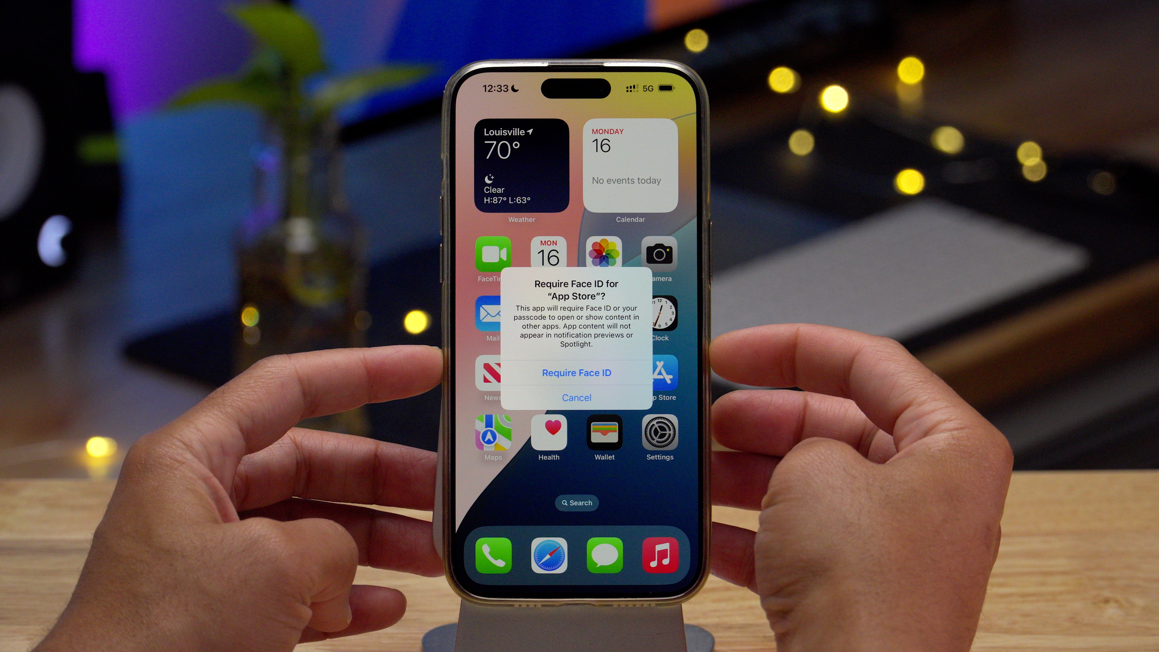 Require Face ID pop-up on iOS 18