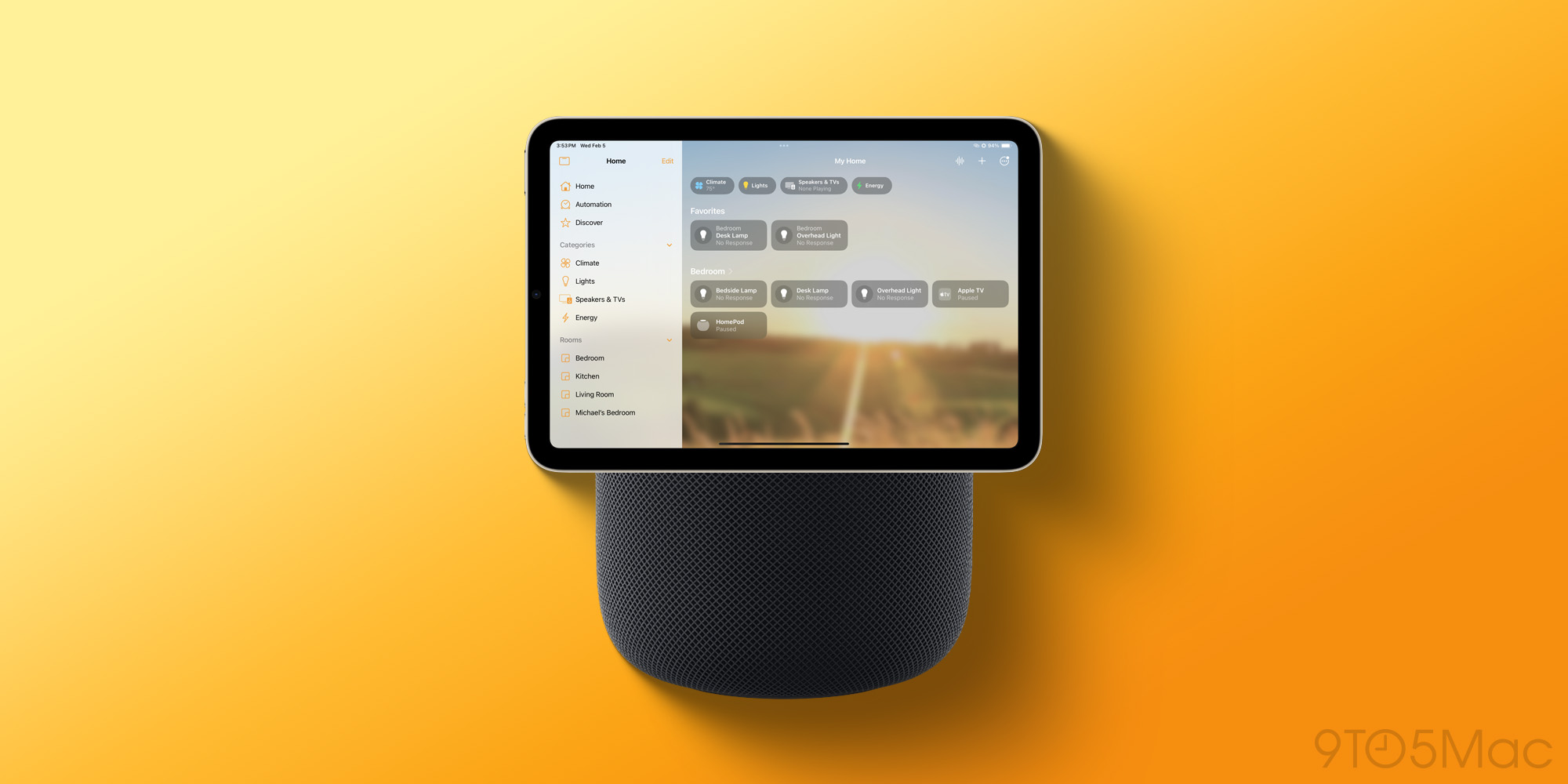 HomePad concept Home app