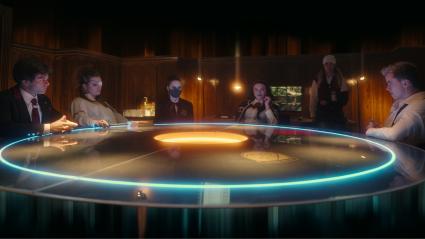 Dorial Giordano as Chad, Aviva Mongillo as Dori, Anwen O'Driscoll as Riri, Clara Alexandrova as Kira and Ryan Sutherland as Suki in Bet.