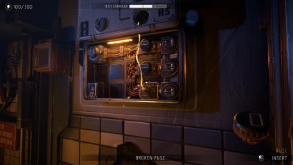A fusebox with a bunch of broken wires in the video game The Lift