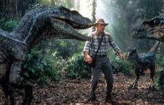 Sam Neill's character Dr Alan Grant comes up against three dinosaurs in Jurassic Park III