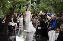 A model walks the runway during the Christian Dior Haute Couture Fall/Winter 2026-2027 fashion show as part of Paris Fashion Week on July 06, 2025 in Paris, France. 