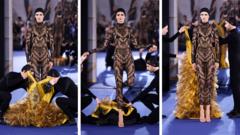 A model walks the runway during the Alexis Mabille Haute Couture Fall/Winter 2026/2027 show as part of Paris Fashion Week on July 07, 2026 in Paris, France.