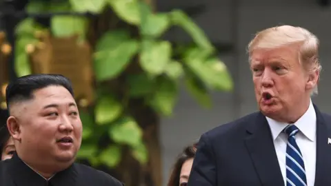 Getty Images North Korea leader Kim Jong Un and US President Donald Trump 