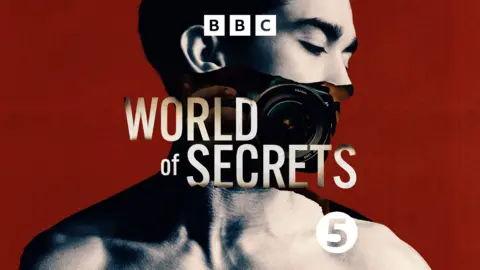 A composite image shows a person with a camera where their mouth would be. The words World of Secrets appear over the image.