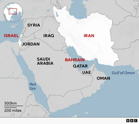 Map of Middle East.
