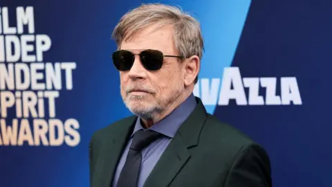 Reuters Mark Hamill, suited and wearing sunglasses, attends the Film Independent Spirit Awards at the Hollywood Palladium in Los Angeles in February
