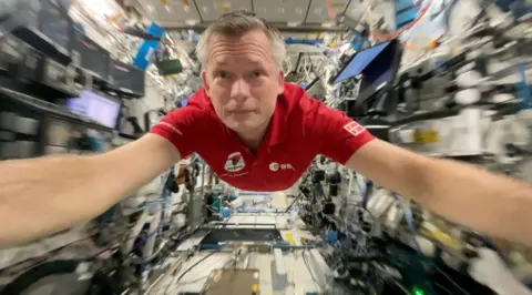 ESA/NASA Esa astronaut Andreas Mogensen floating through the International Space Station