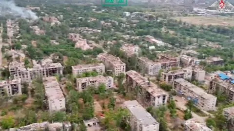Russian ministry of defence Kostyantynivka as seen from the air
