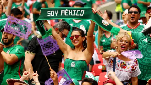 Reuters Mexico fans inside the stadium before the match 