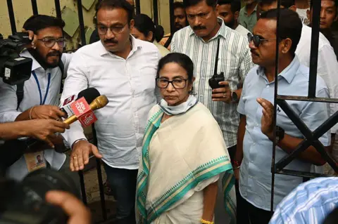 Hindustan Times via Getty Images Chief Minister and AITC candidate for Bhabanipur Assembly Constituency Mamata Banerjee visits and interacts with people on 2nd phase and final phase of West Bengal Legislative Assembly Election at Chakraberia area in Bhabanipur on April 29, 2026 in Kolkata, India. 