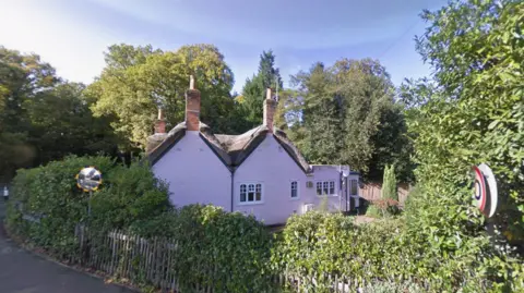 Google East Lodge, near Ascot, is a thatched cottage with four chimneys, rented by the Crown Estate to the former Prince Andrew