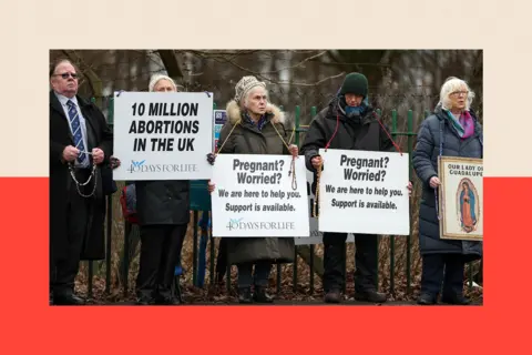 Getty Protesters hold anti-abortion signs