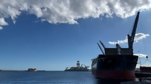 BBC The industrial port of Granadilla, Tenerife. 