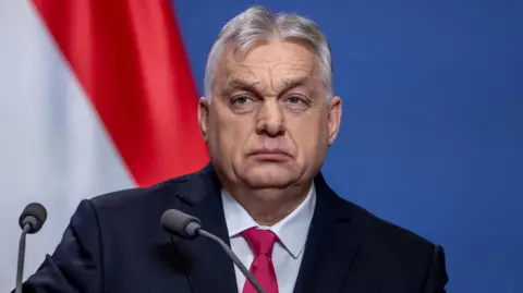 Getty Images Viktor Orban, Hungary's prime minister delivers a speech on January 5, 2026 in Budapest, Hungary