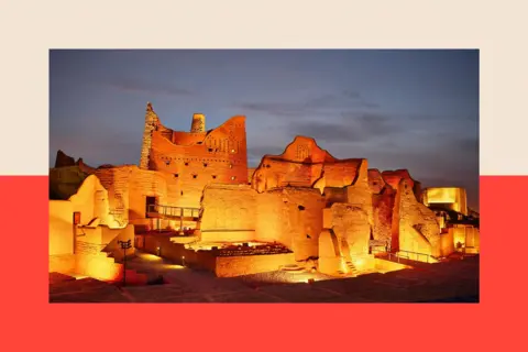 Getty Images Illuminated 18th-century mud-brick architecture that served as original home of Saudi royal family and is now UNESCO World Heritage Site