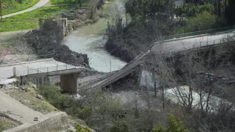 Reuters The damaged Zrarieh Bridge over the Litani river, after it was hit by an Israeli strike 
