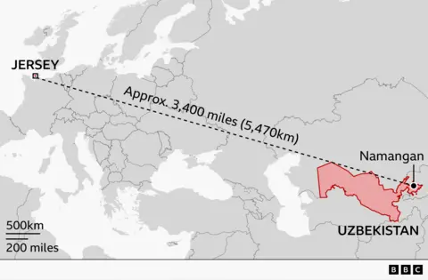 Map showing Jersey