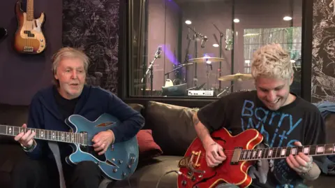 MPL Communications Paul McCartney and Andrew Watt in the studio