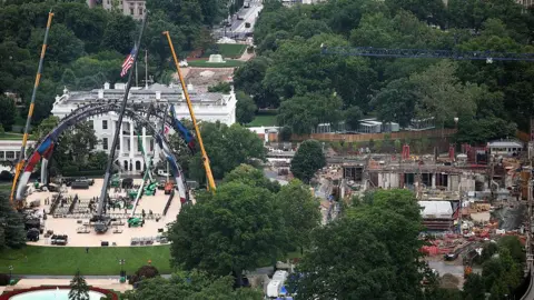 Getty Images Construction at the White House, with the ballroom project seen on the right