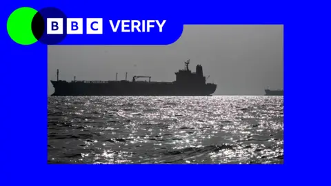 BBC An image of a tanker with the BBC Verify branding