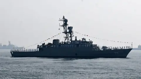 AP Iranian military ship the Iris Dena is pictured in the Bay of Bengal.