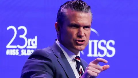 Reuters U.S. Secretary of Defense Pete Hegseth speaks at the IISS Shangri-La Dialogue security summit in Singapore, May 30, 2026