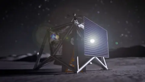 NASA A drawing of a drone in Nasa's MoonFall programme that will survey the South Pole