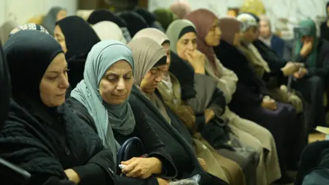 A gathering for mourners at the home of Najah Bani Odeh in Tammun, in the Israeli-occupied West Bank