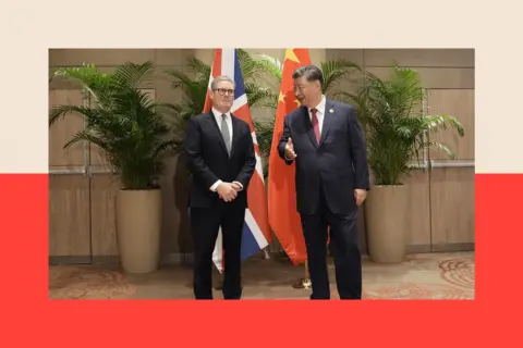 Stefan Rousseau/PA Wire Prime Minister Sir Keir Starmer during a bilateral meeting with President Xi Jinping of China, at the Sheraton Hotel 