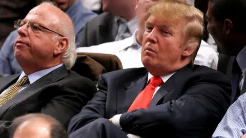 WireImage Trump sitting in the crowd at a Knicks game in 2006