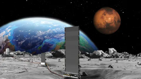 NASA A concept image of NASA's Fission Surface Power Project