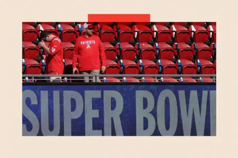 Reuters New England Patriots fans stand inside Levi's stadium before a match 