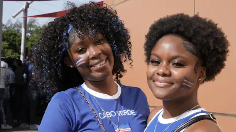 Michel Mvondo/BBC Cape Verdean fans.